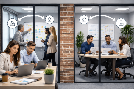 Fragmentierte Zusammenarbeit im Büro